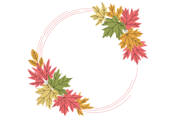 Fall Leaves Wreath: A Thoughtful Embroidery Design for Meaningful Gifting