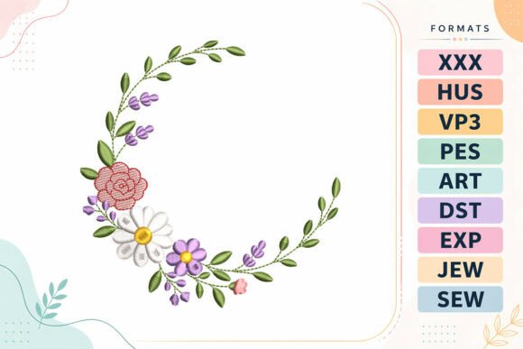Floral Circle Frame Flowers