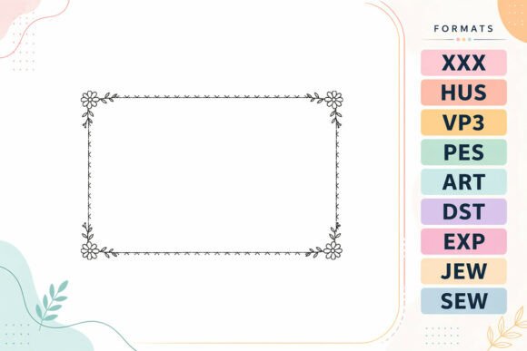 Floral Frame Border Rectangle