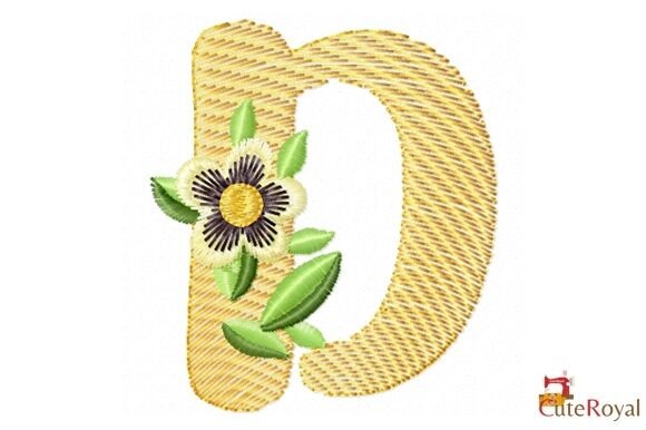 Floral Letter D – Monogram