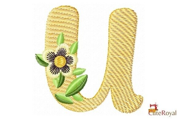 Floral Letter U – Monogram