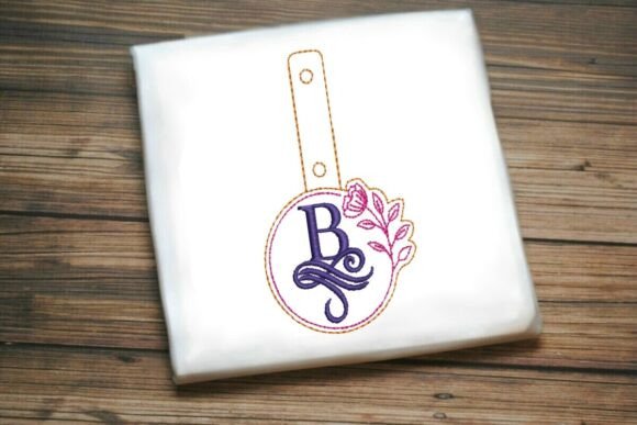 Floral Monogram Keychain B ITH