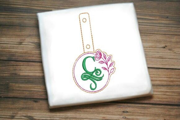 Floral Monogram Keychain C ITH