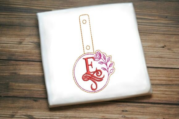 Floral Monogram Keychain E ITH