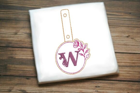Floral Monogram Keychain W ITH
