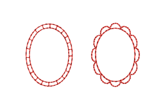 Oval Frame Redwork: Elegant Simplicity for Handmade Gifts