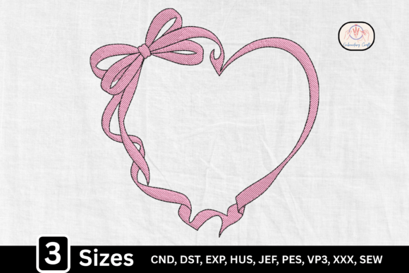 Romantic Pink Bow Heart