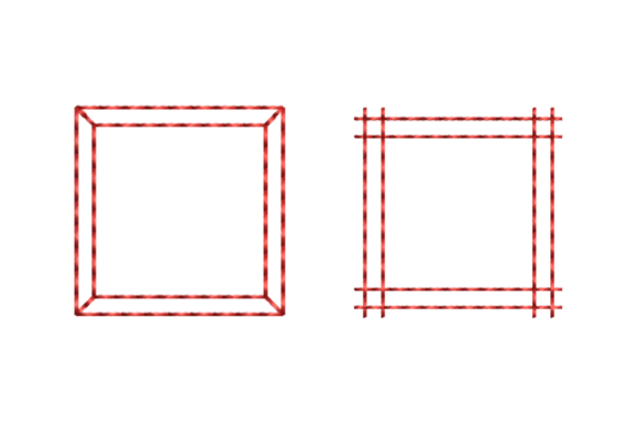 Square Frame Outline Redwork Bundle