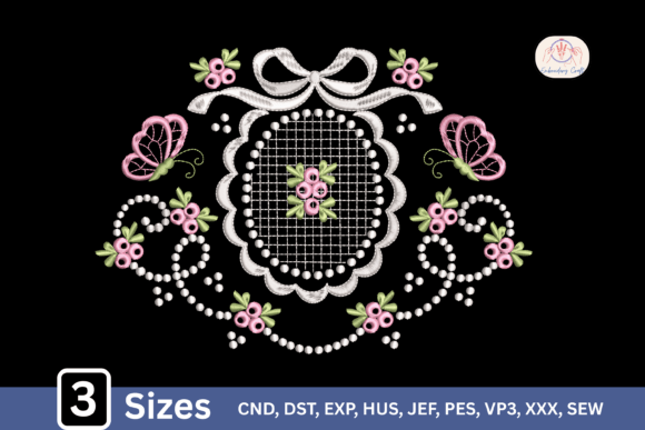Vintage Lace Floral Bow Monogram Frame